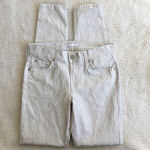 7 for All Mankind Women's White Glitter Skinny Denim Jeans 27x30